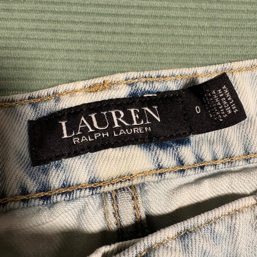 Lauren‎ Ralph Lauren Patchwork Lace Embroidered Light Wash Jeans Womens 0 - Picture 2 of 11